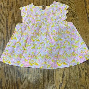 Jacadi pink yellow floral shirt size 3 - hardly worn; like new